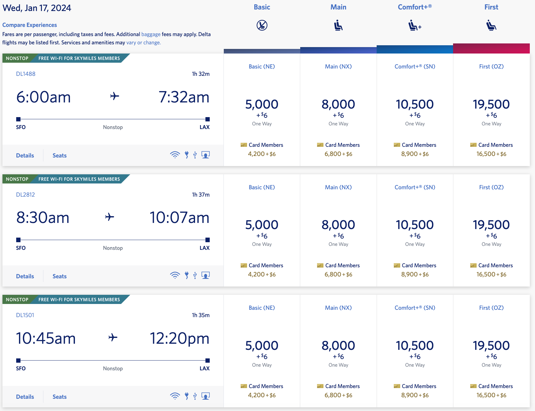 SFO-LAX Delta SkyMiles