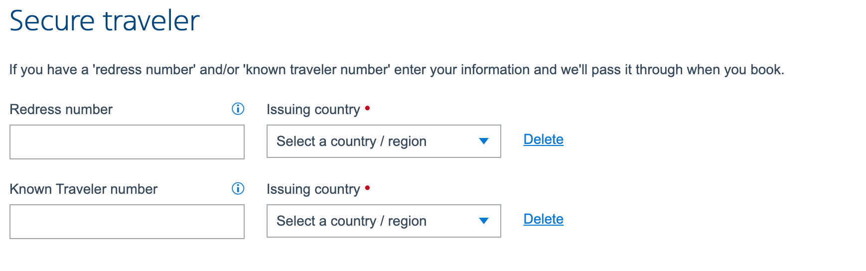 secure traveler form