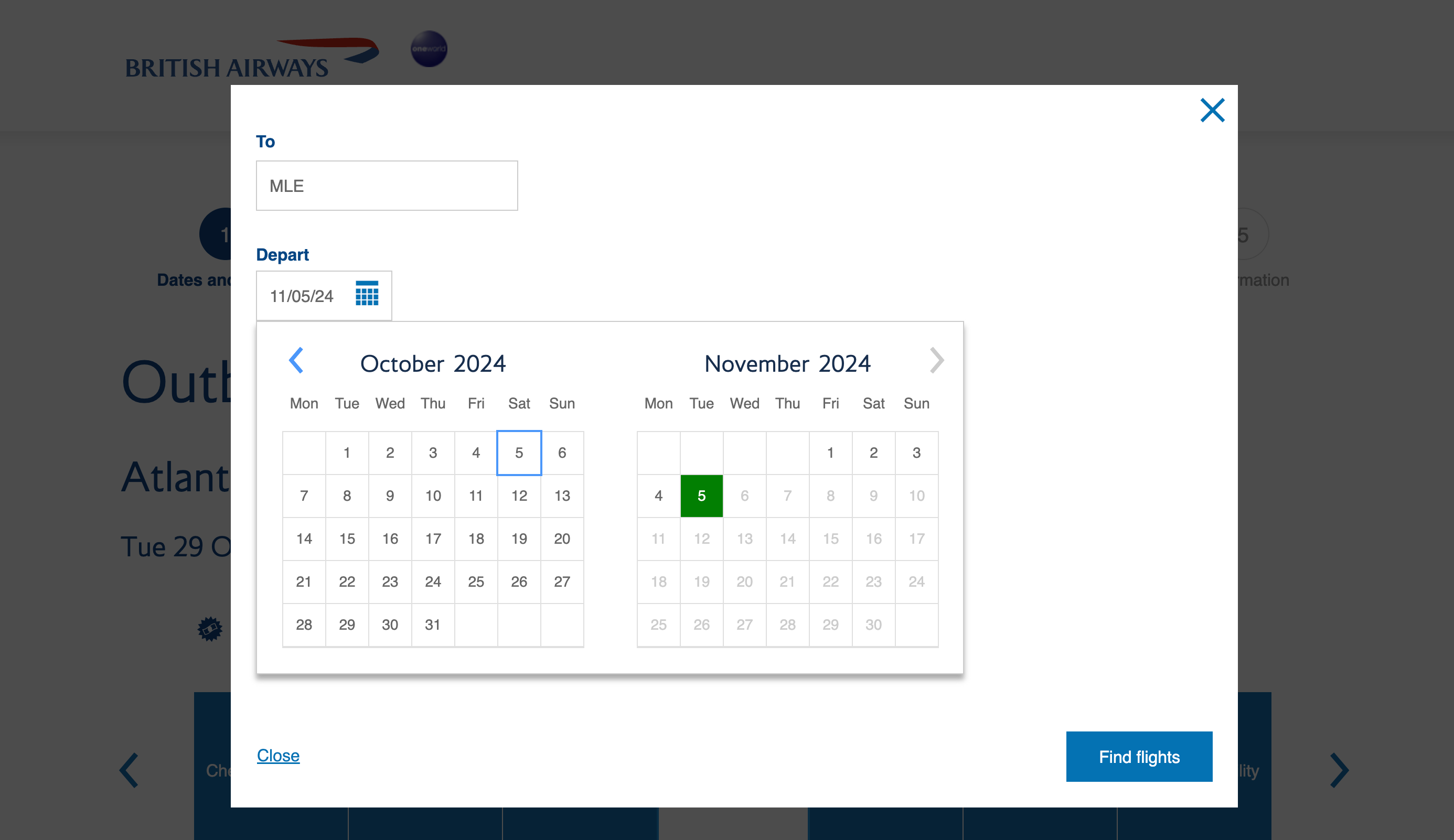 Booking Qatar Qsuite through British Airways Executive Club from Atlanta to the Maldives