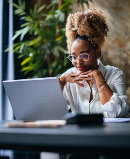 Woman using a laptop