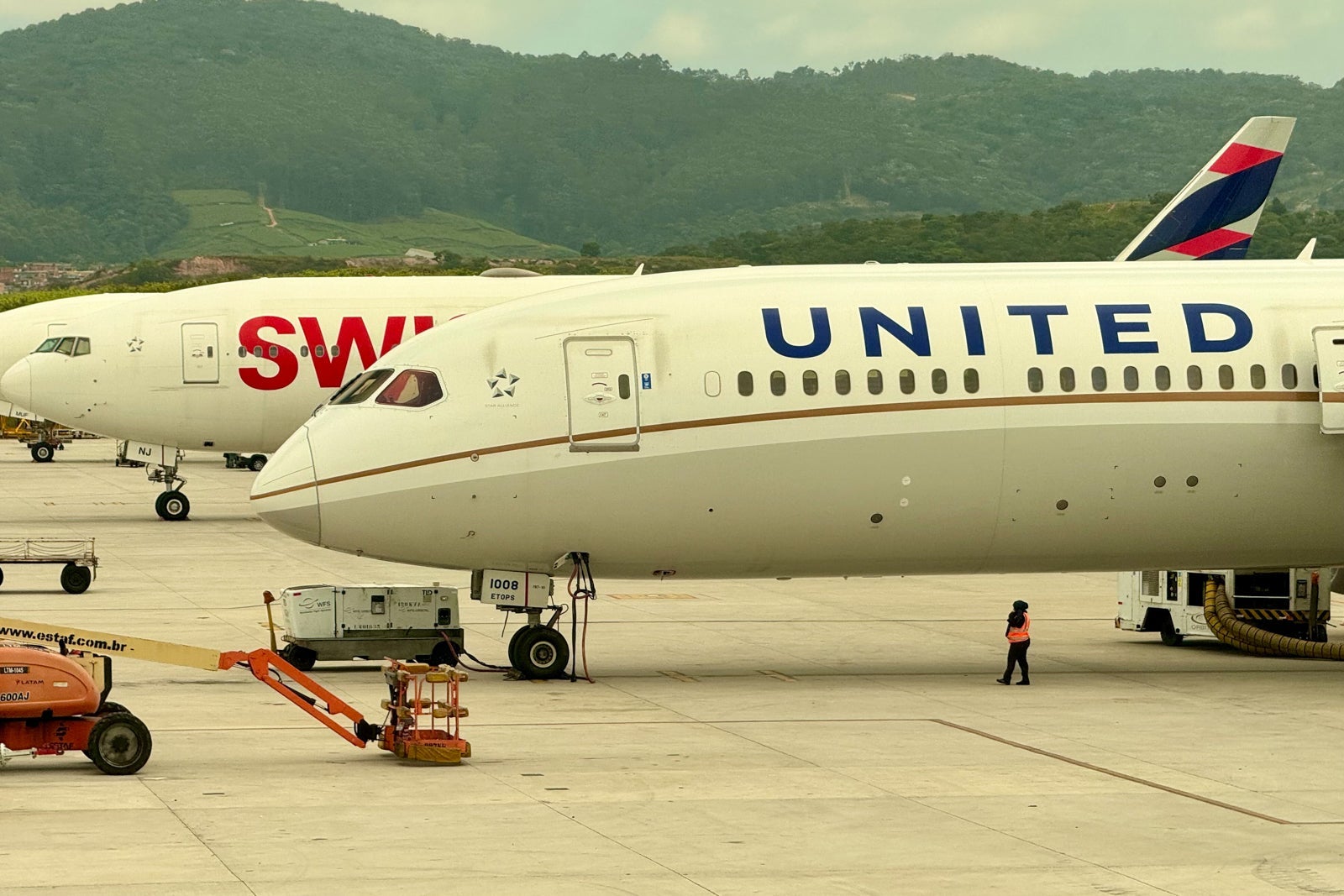 United plane on runway