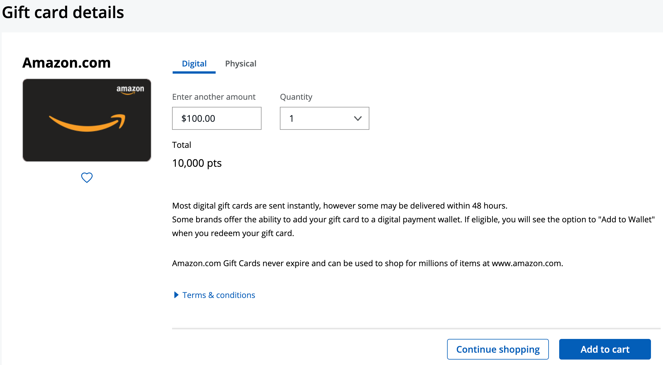 Use Chase points Amazon gift card