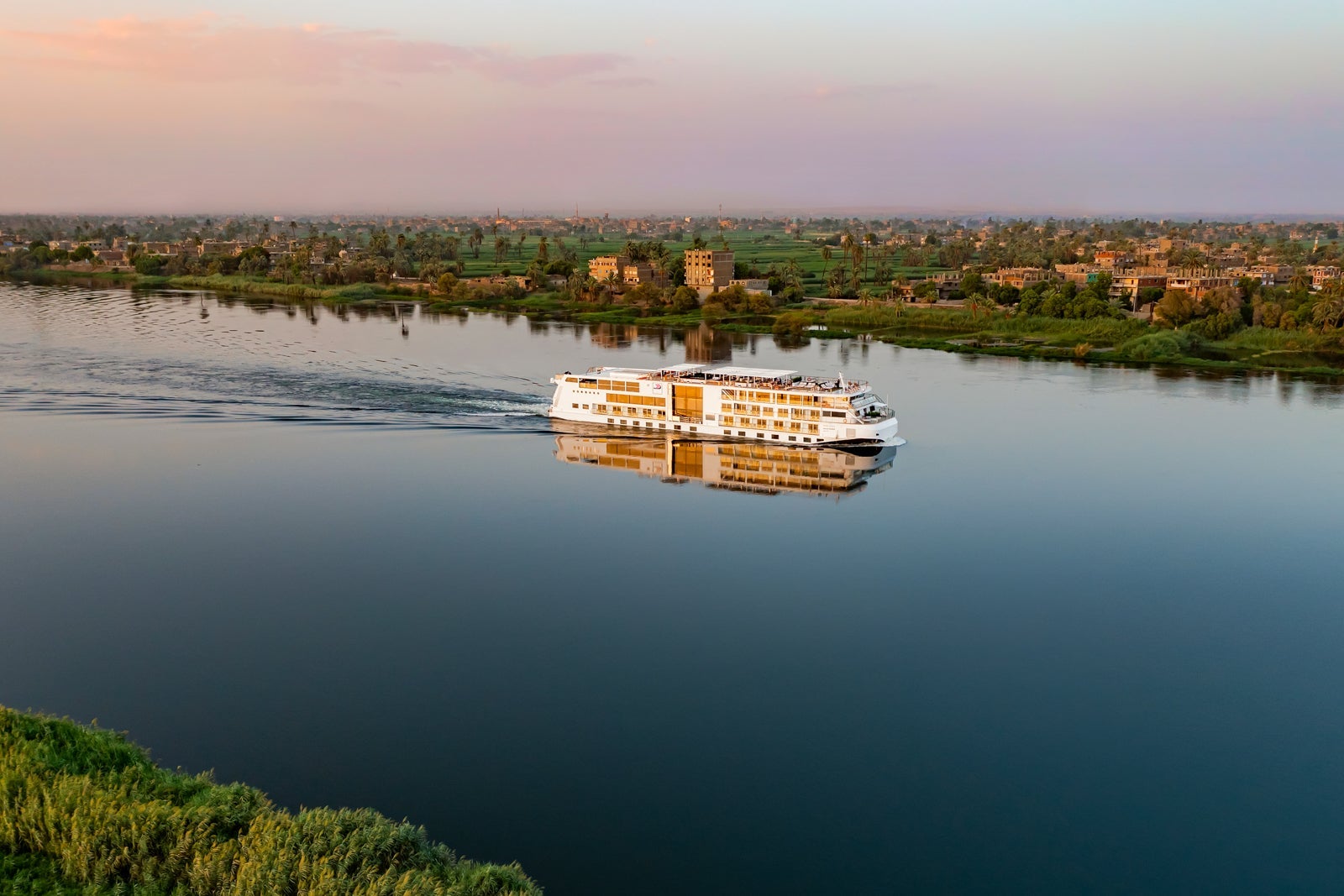 A Viking ship sailing on the Nile