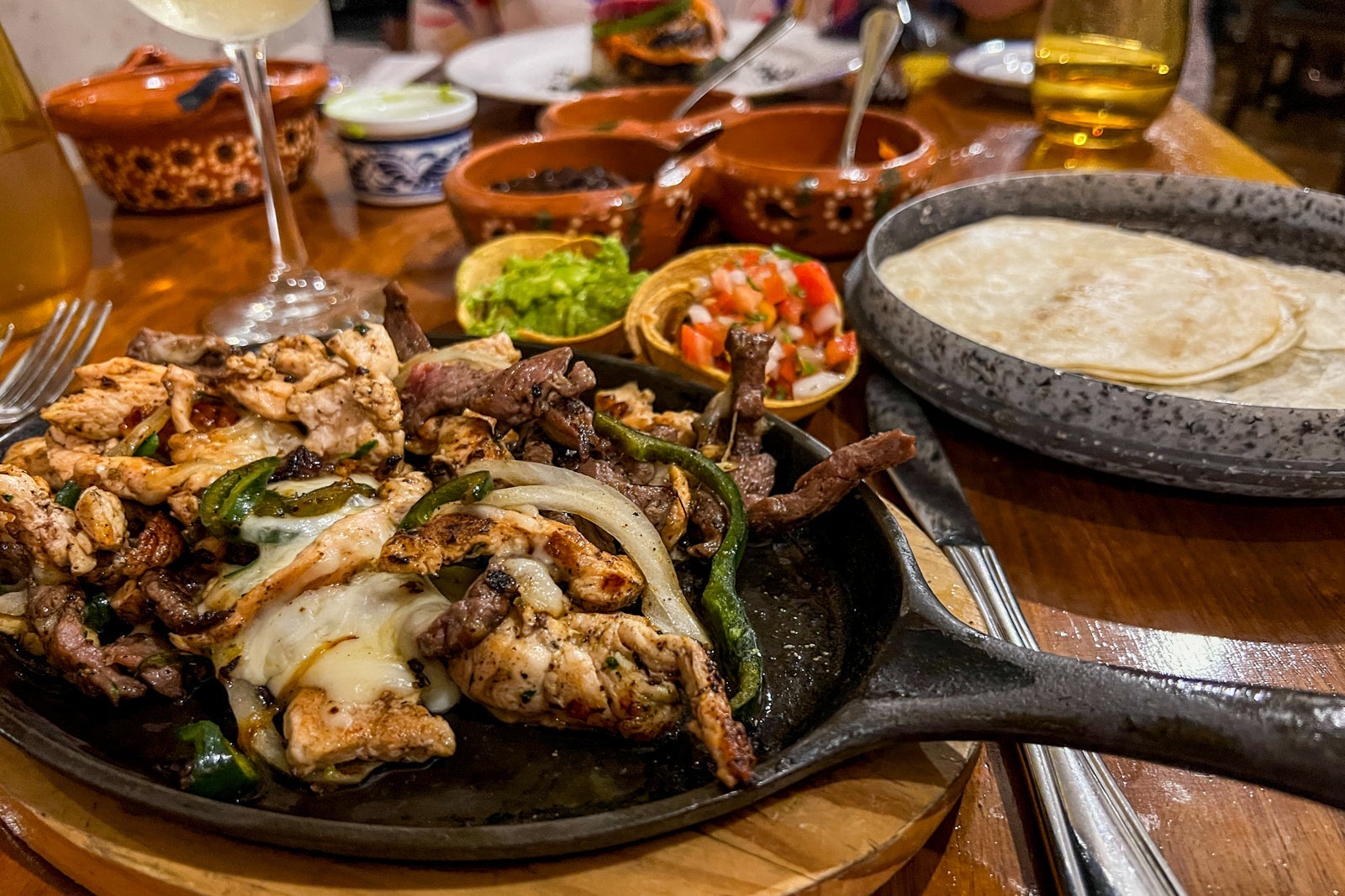 Fajitas at Mexican restaurant at Wyndham Altra Cancun