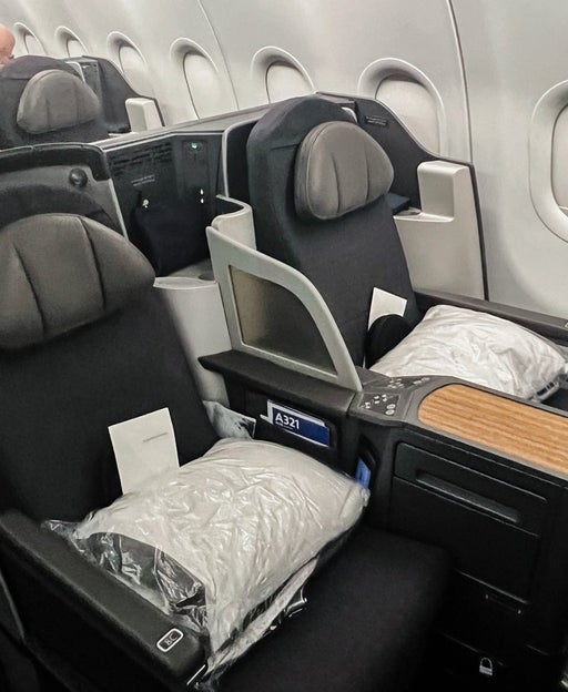 American Airlines business class on the Airbus A321T