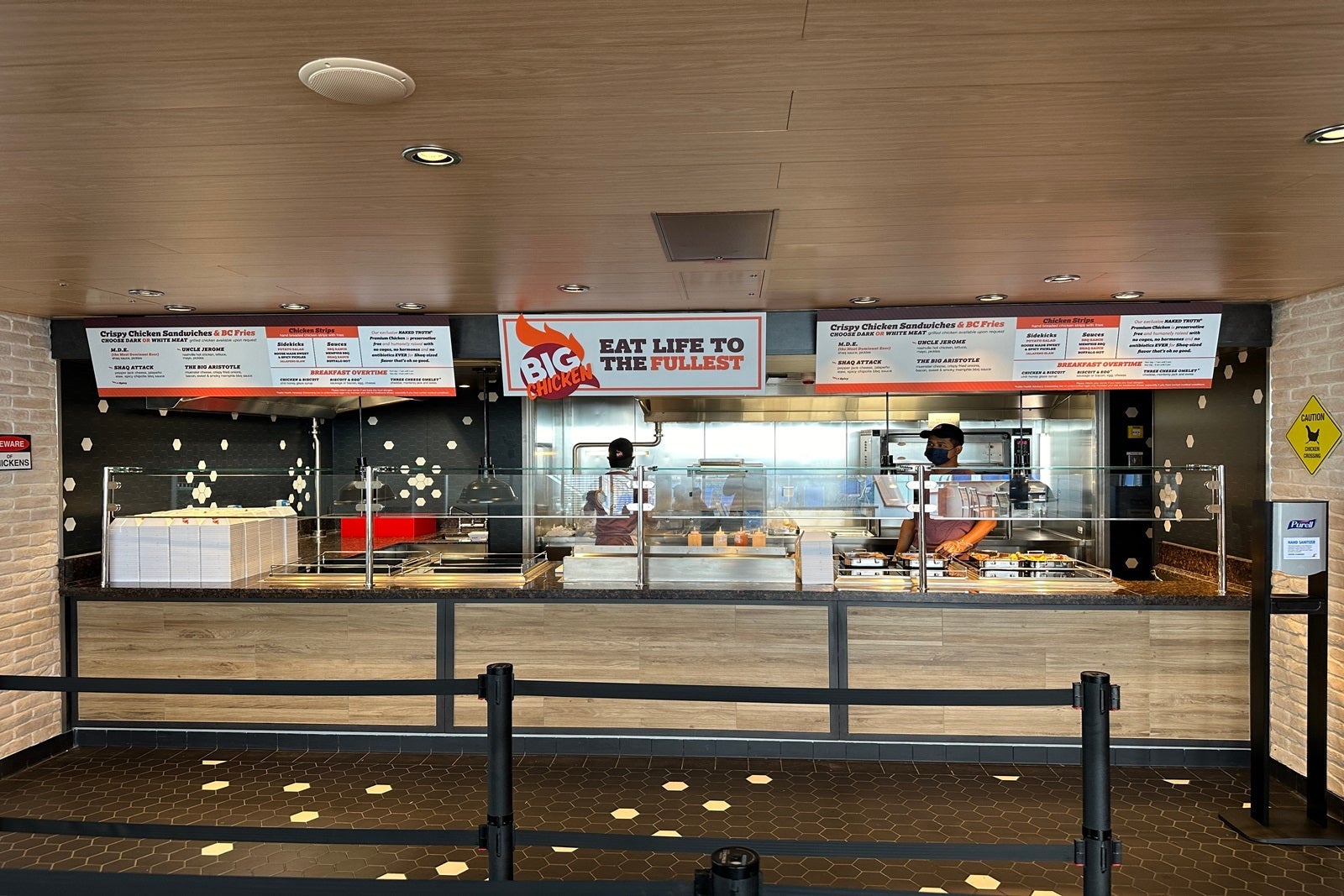 A counter service food window