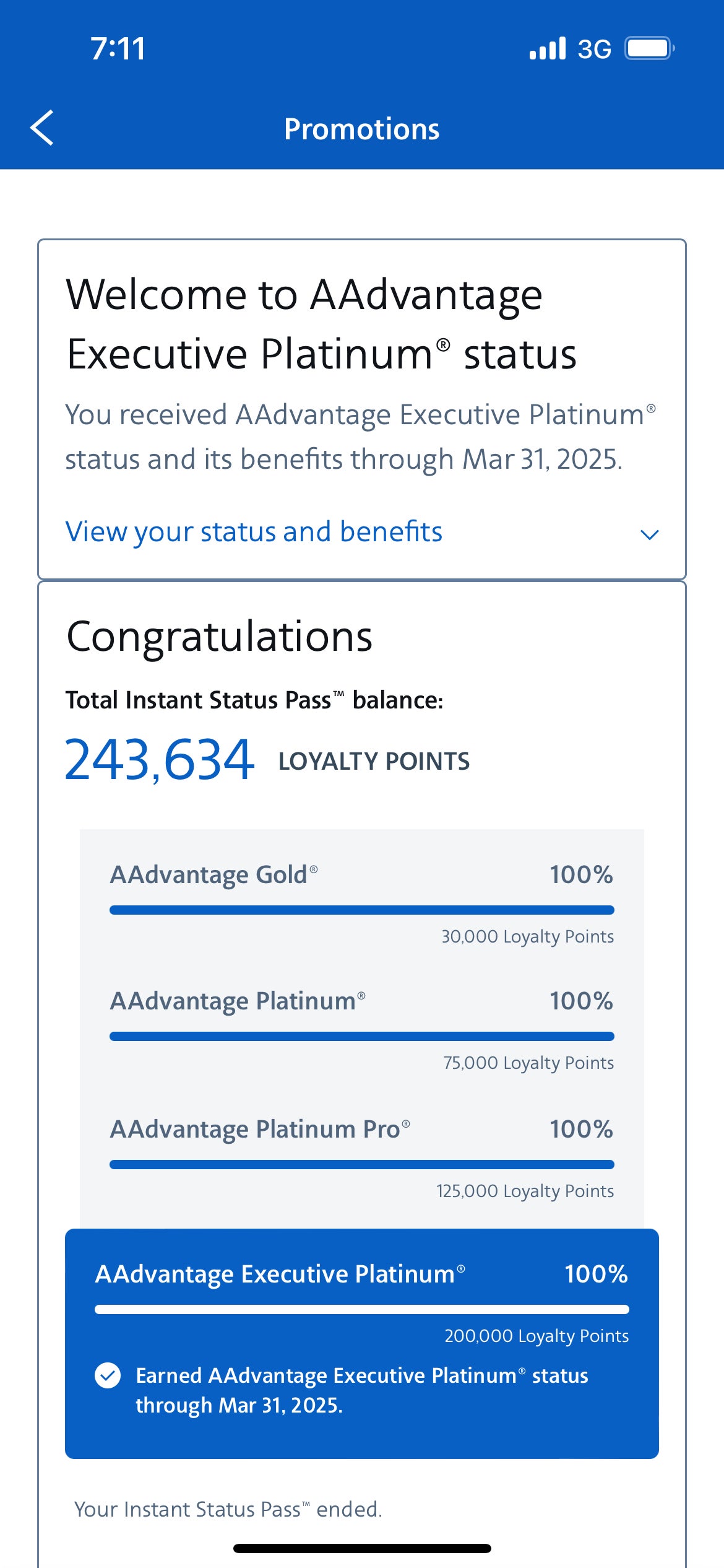 AA Instant Status Pass tracker. AA.COM