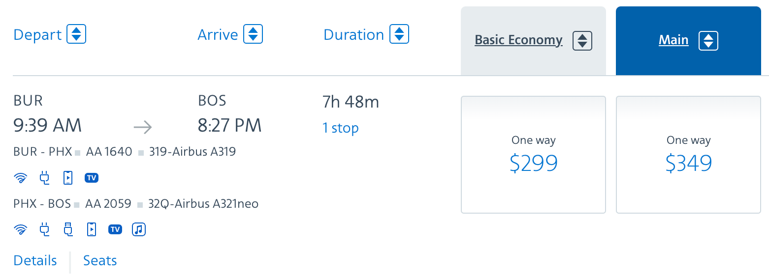 BUR-PHX-BOS cash