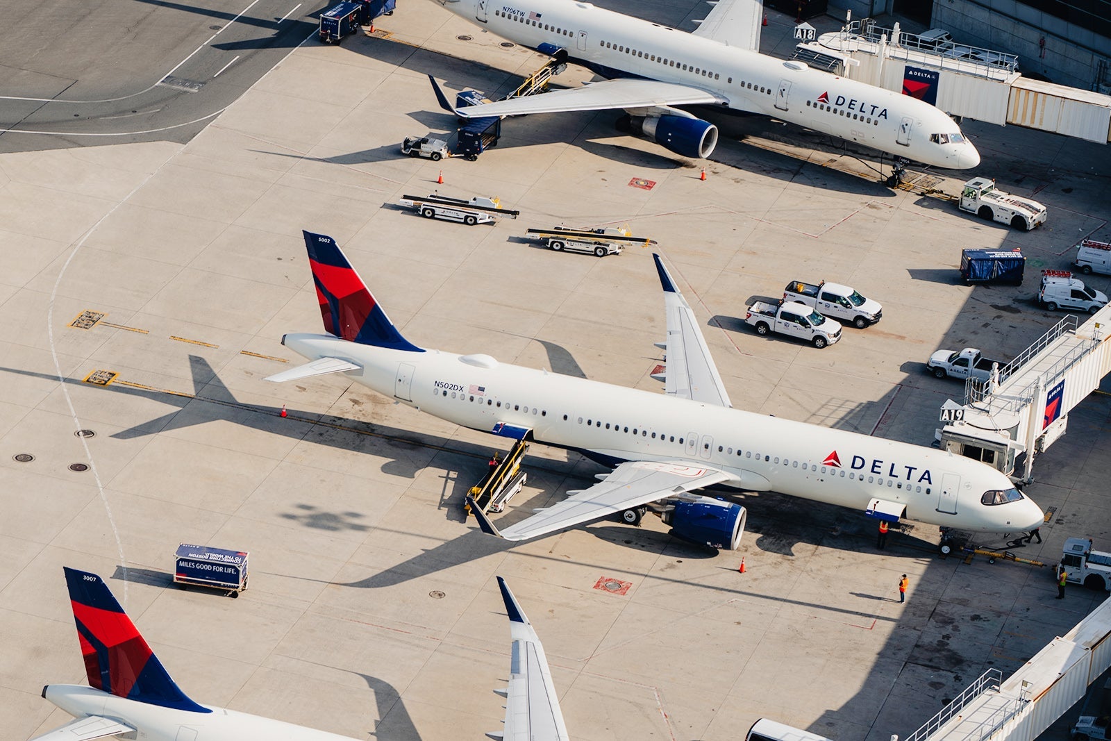 Delta A321Neo parked at Boston Logan airport