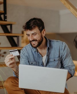 Man using laptop