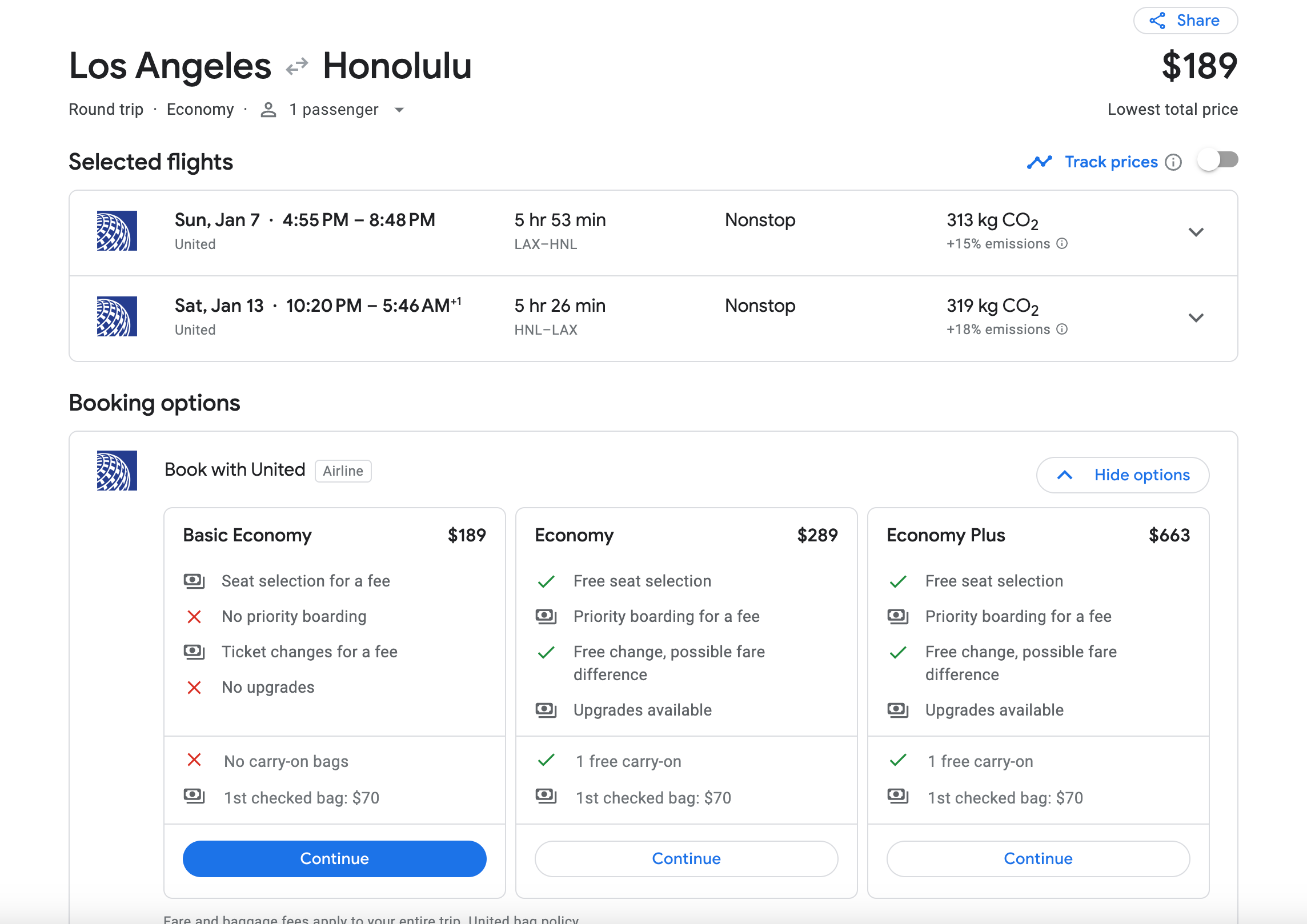 LA to Honolulu