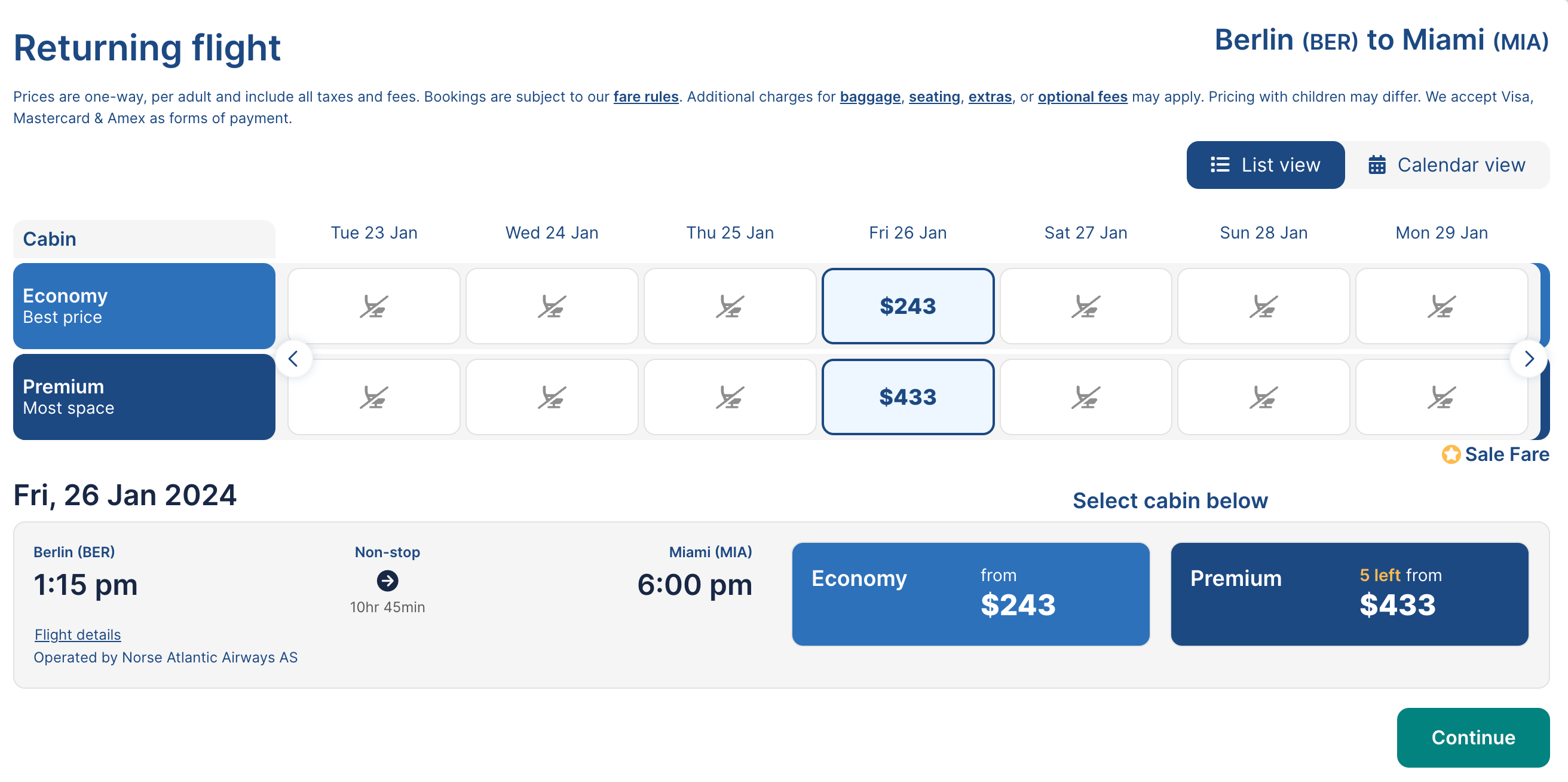 returning flight norse