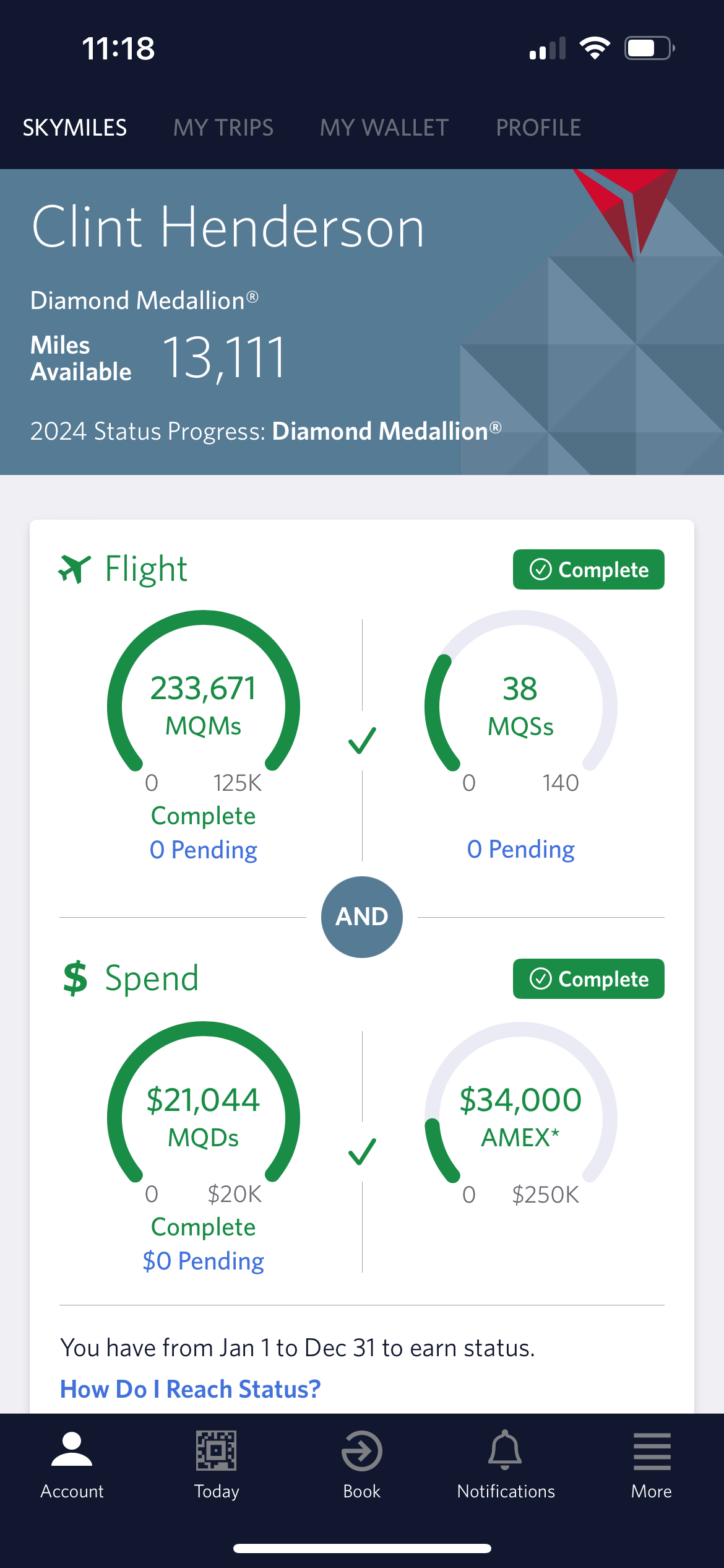 Delta SkyMiles 2023 status tracker. DELTA