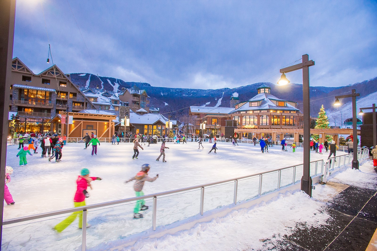 Ice skating in the winter