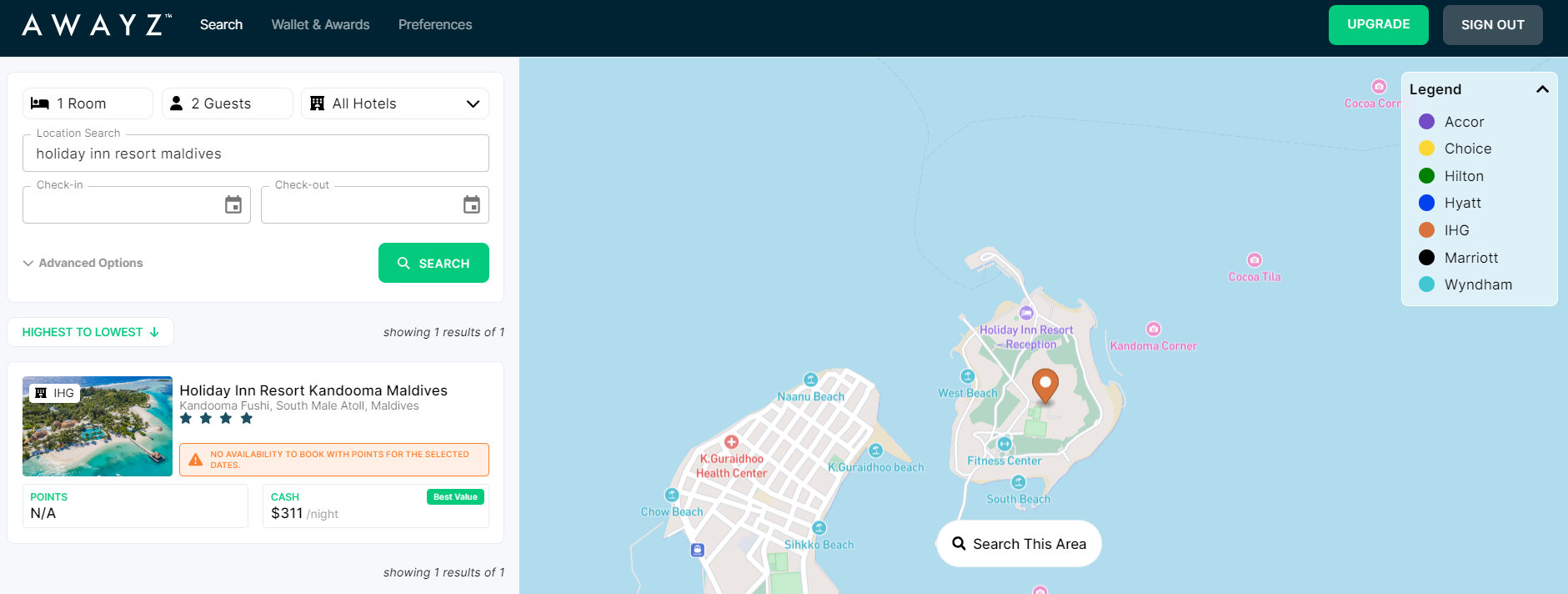 Awayz award search