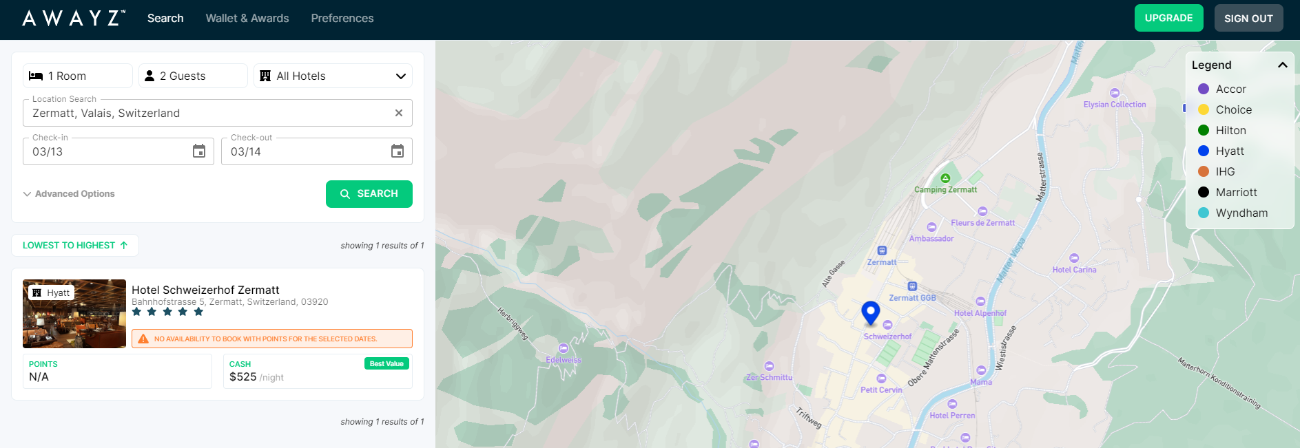 Awayz hotel award search