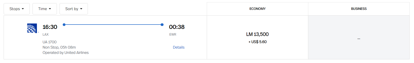 Redeeming Avianca LifeMiles for a transcontinental flight