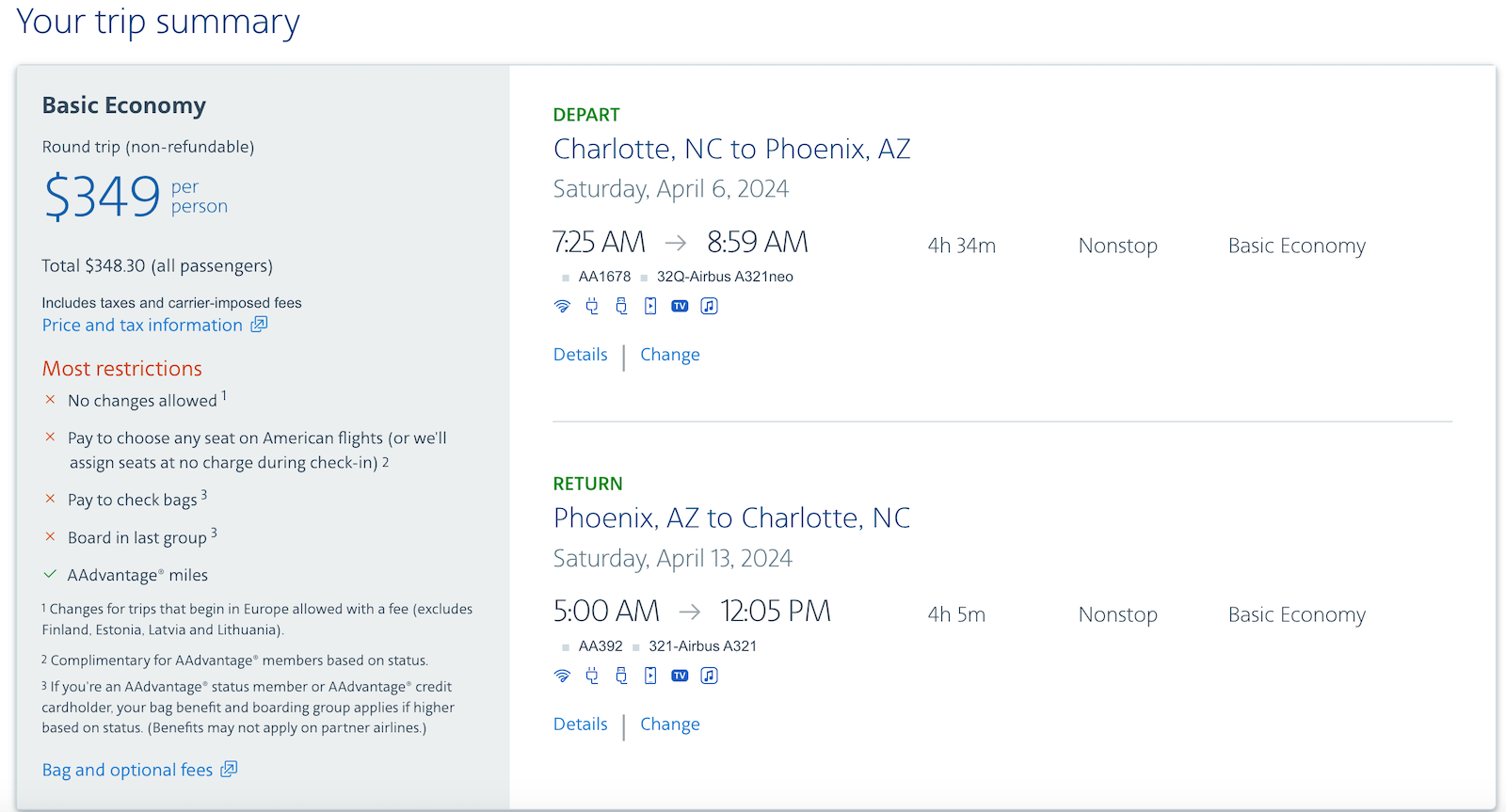 phx clt booking