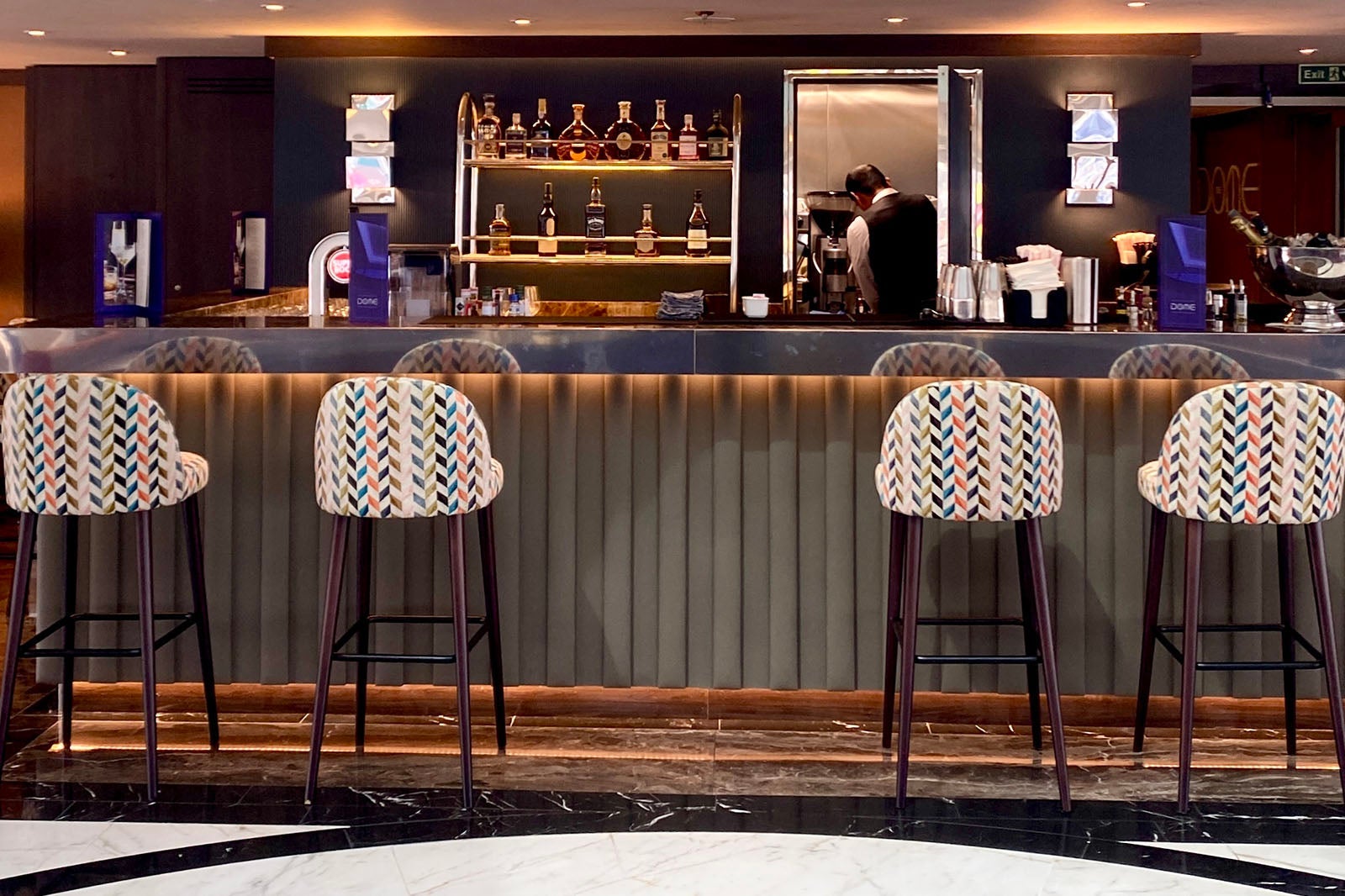 Expedition cruise ship bar on World Voyager