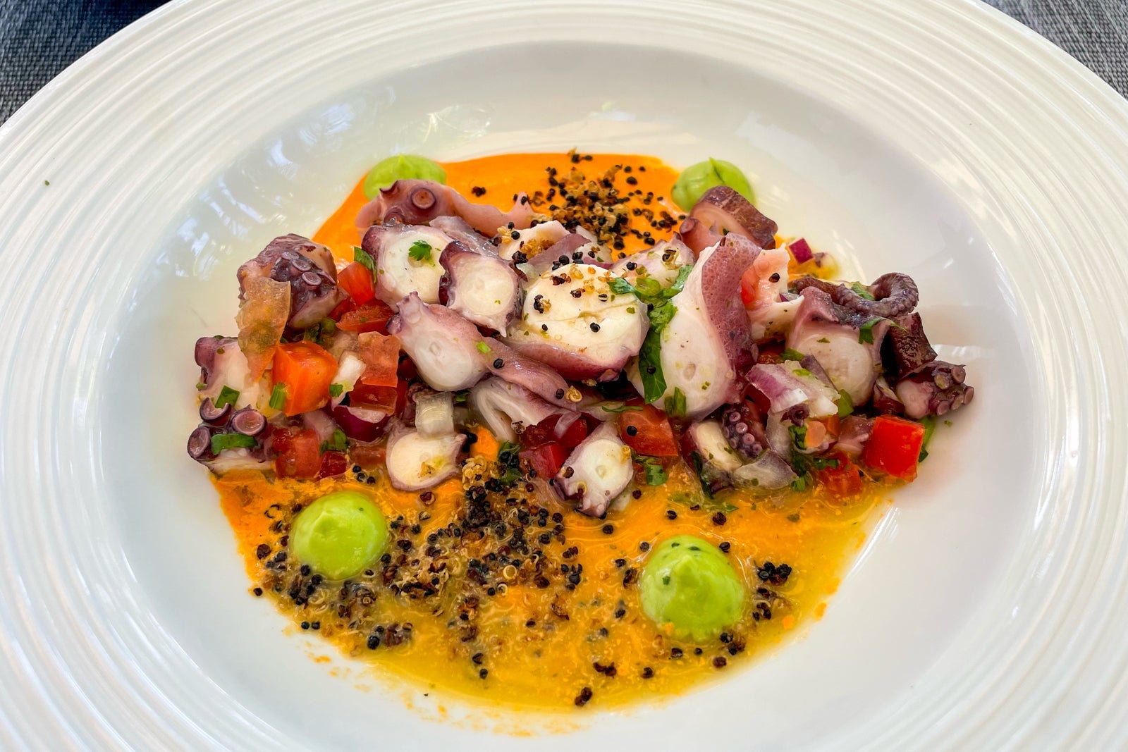 Seafood dish at a Hilton hotel