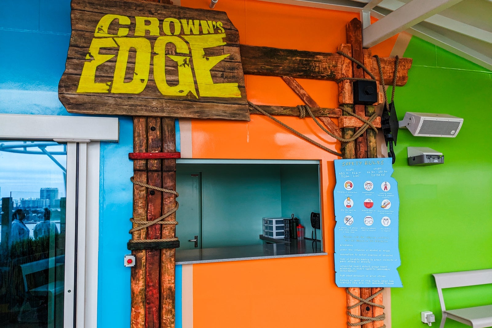 Crown's Edge sign-in station.