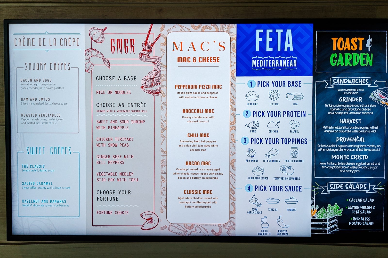 AquaDome Market menu