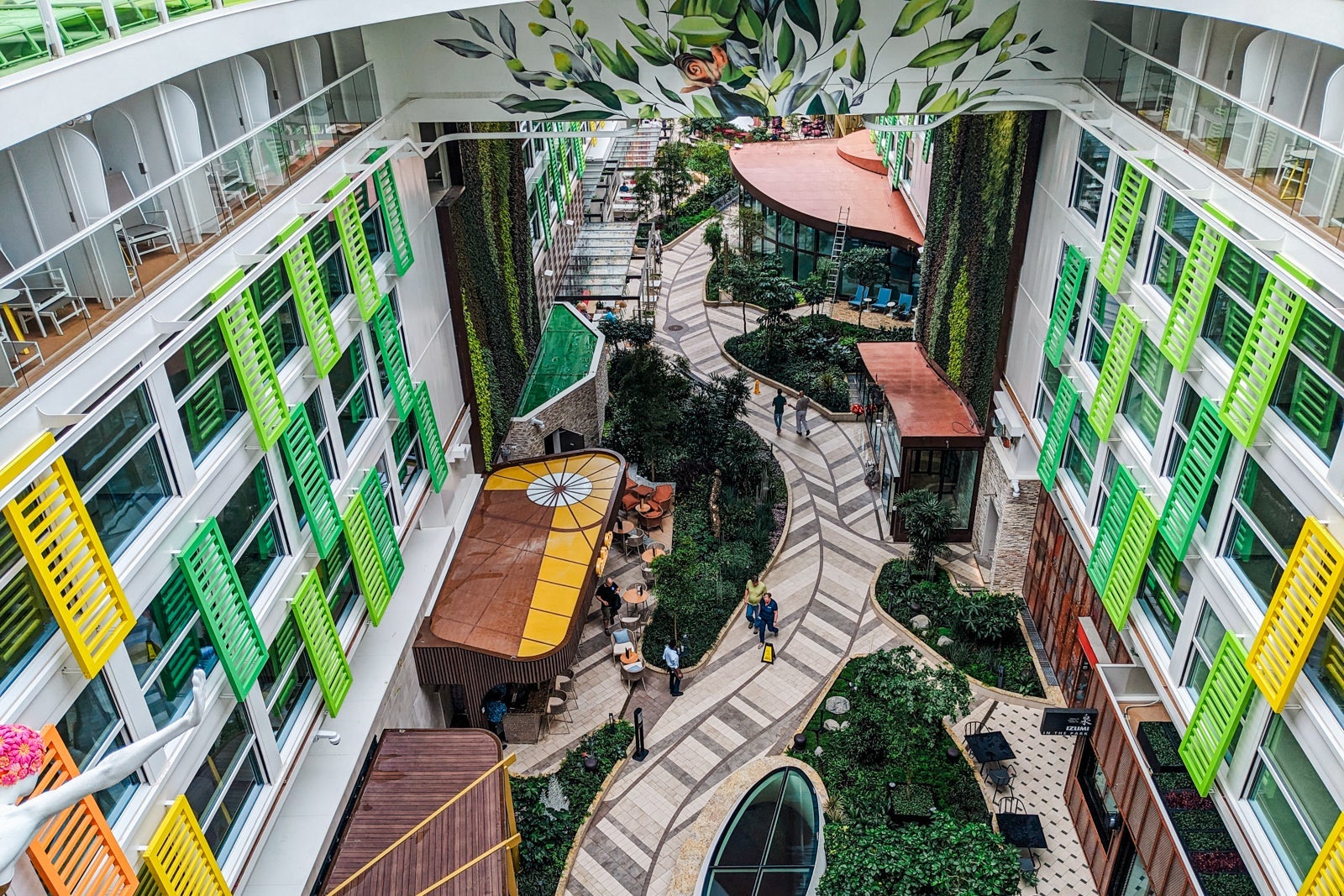 Looking down on Central Park on Icon of the Seas cruise ship