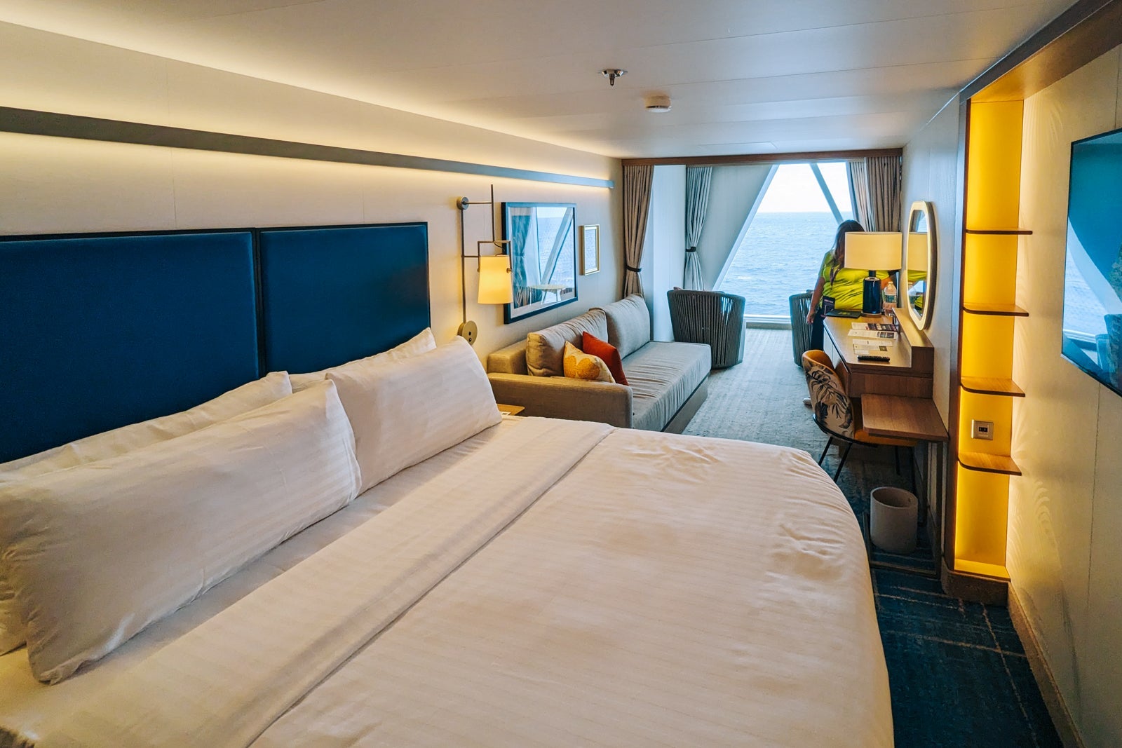 Panoramic ocean-view cabin.