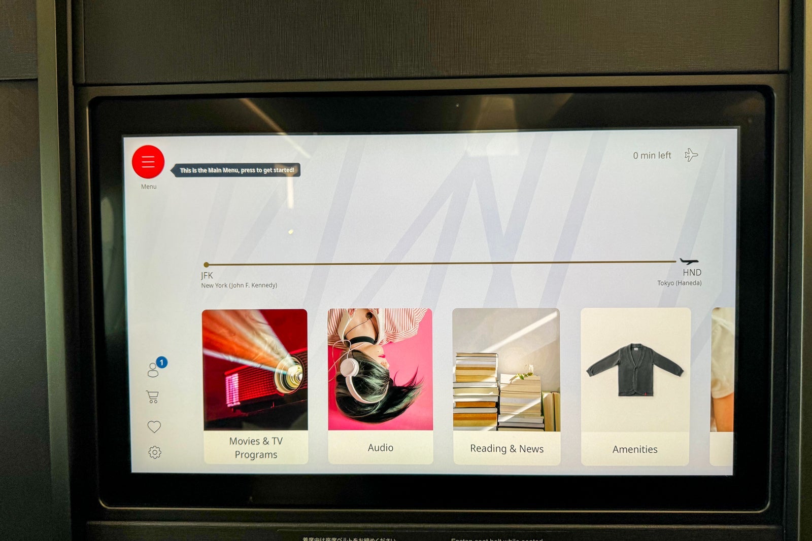 amenities on Japan Airlines Inaugural