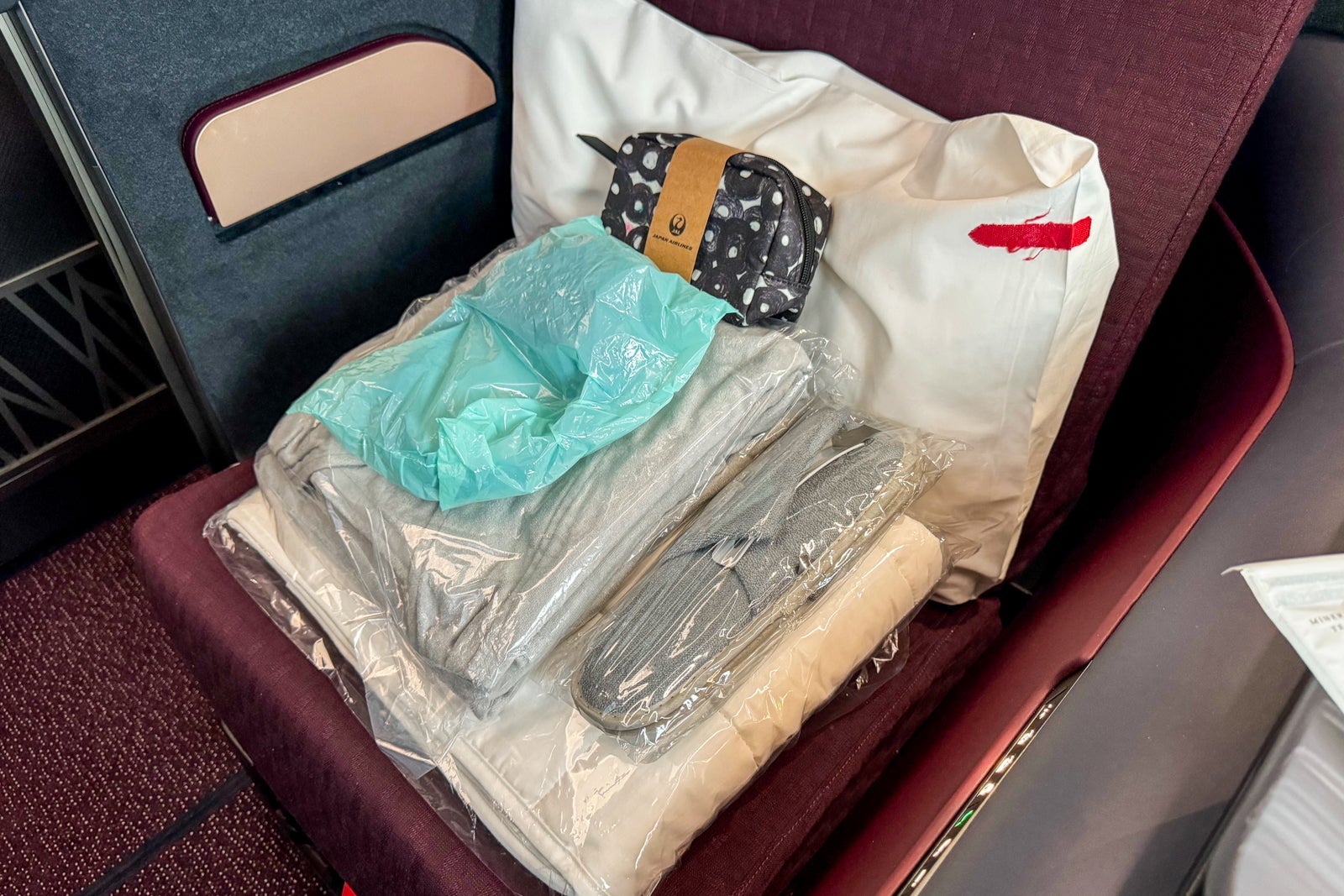 amenities on Japan Airlines Inaugural