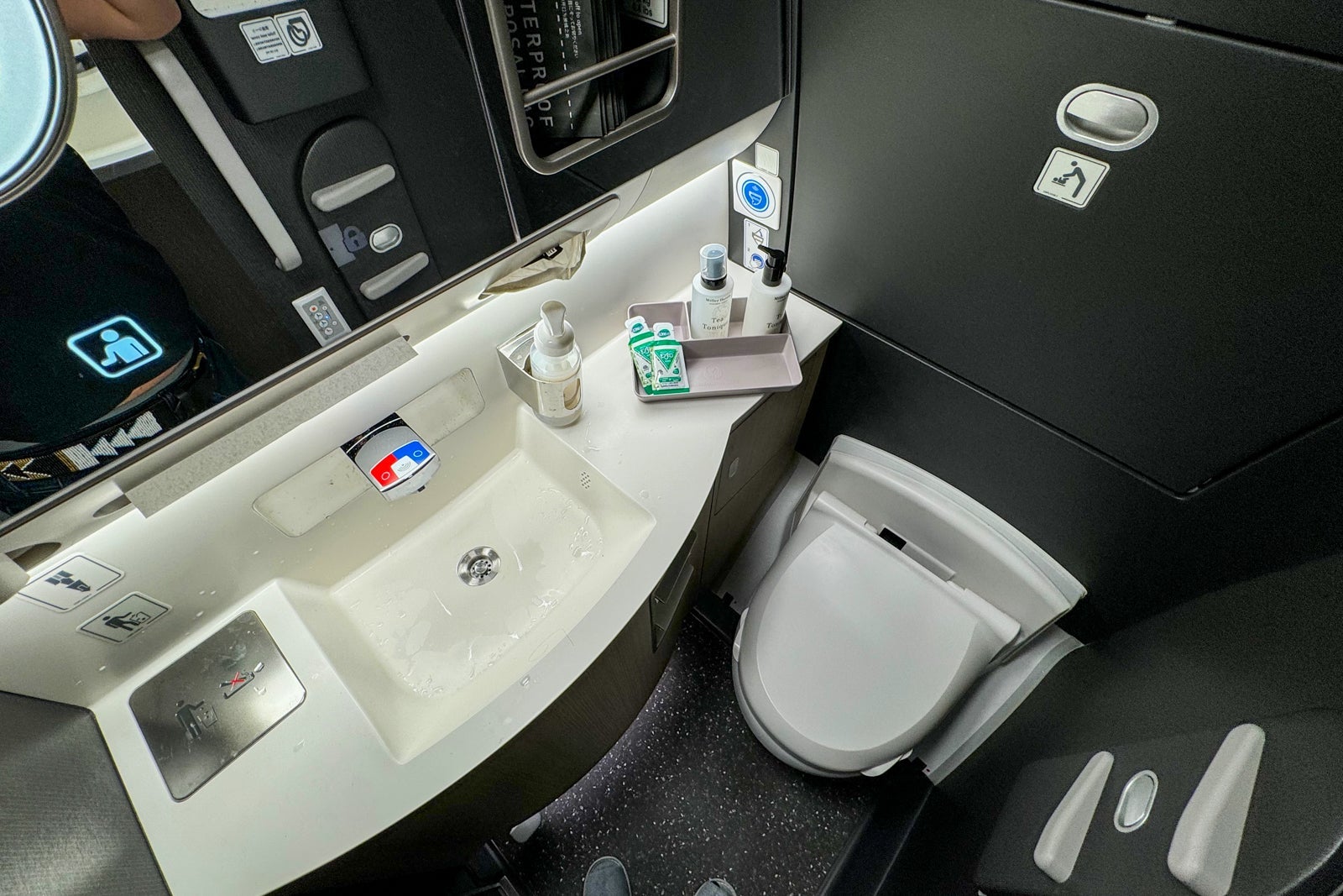 lavatory on Japan Airlines Inaugural