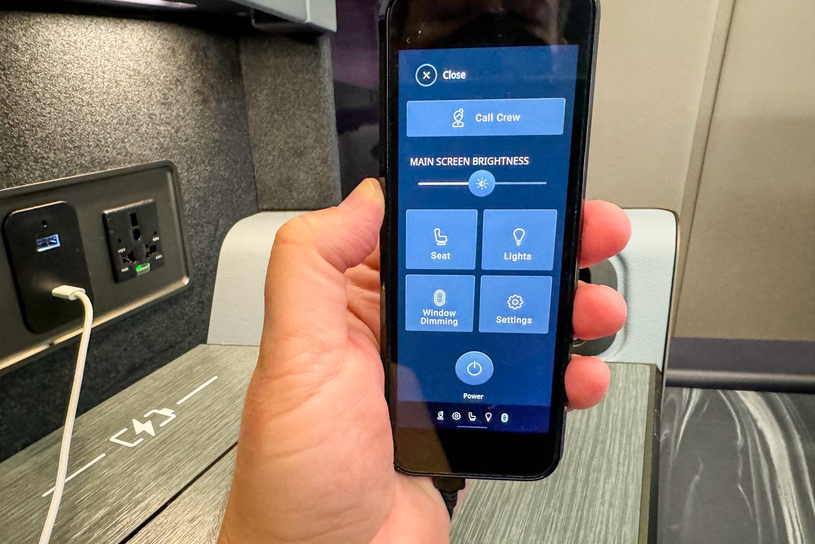 Cabin on Japan Airlines Inaugural