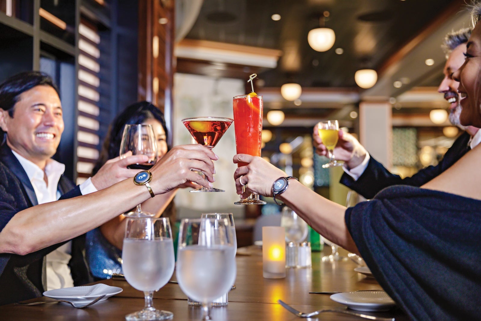 Group toasting at Sabatini's Italian restaurant on Princess cruise ship