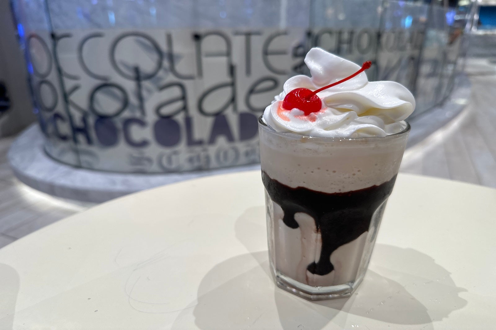 A cocktail that looks like an ice cream sundae