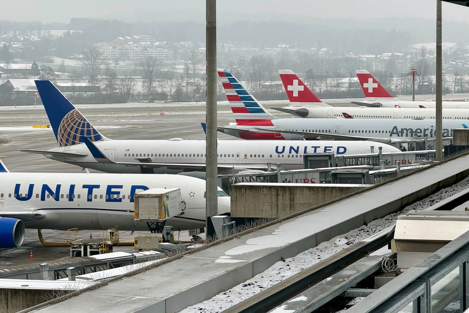Aircraft lined up at airport