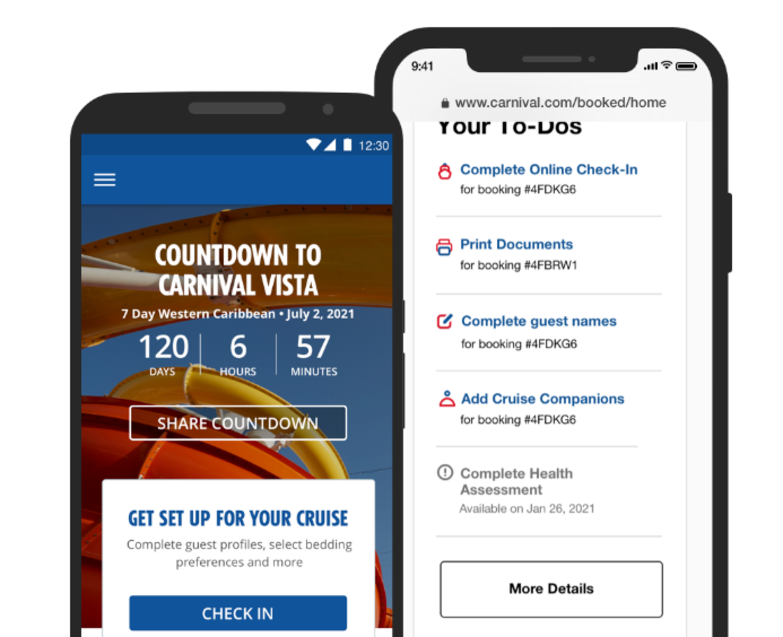 Screenshot of Carnival Hub app