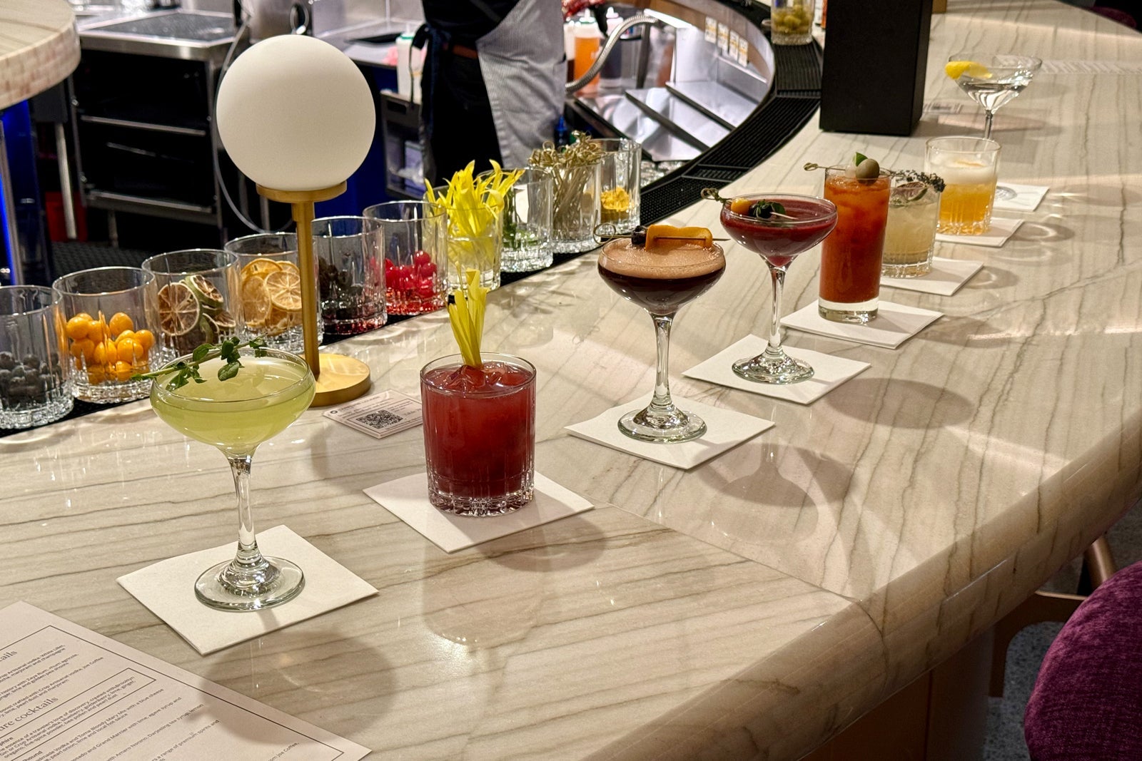 Cocktails at Chase Sapphire Lounge LaGuardia La Guardia