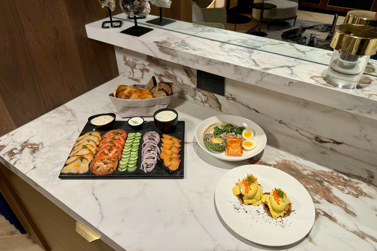 Food at Chase Sapphire Lounge LaGuardia LGA