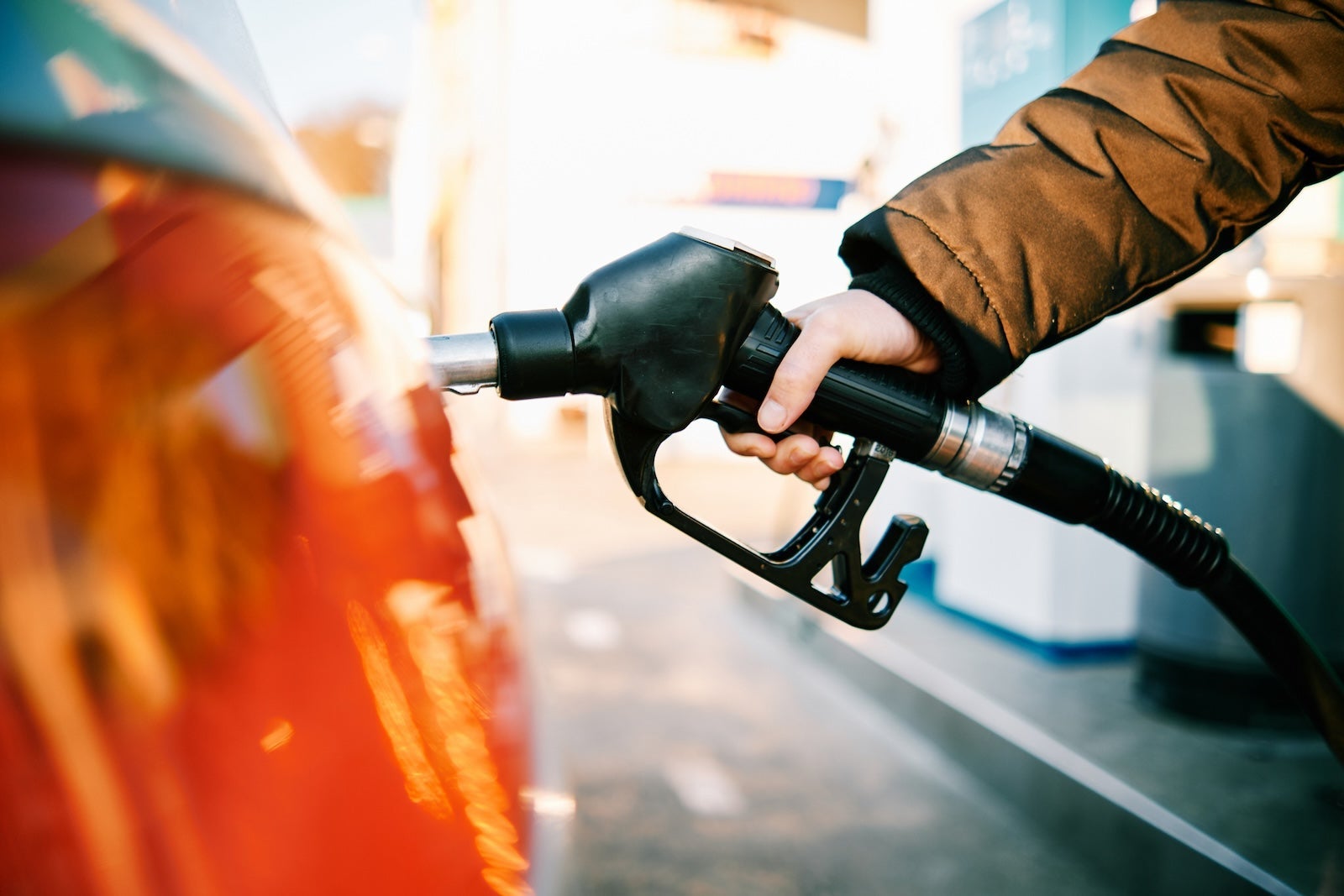 Person pumping gas