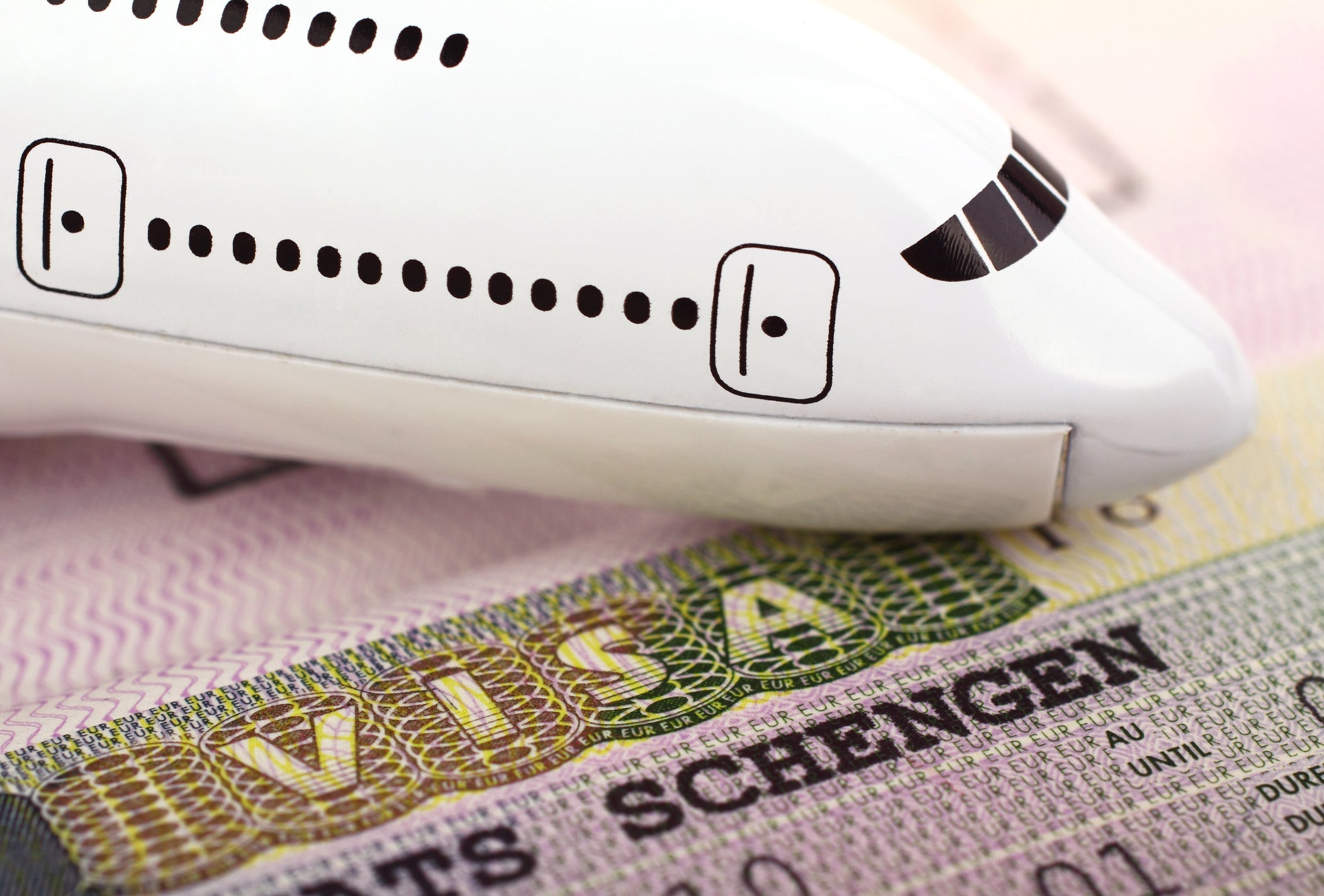 model airplane on a schengen visa