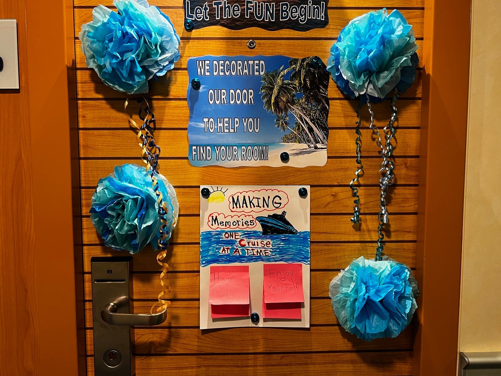 Door decorations on Carnival Sunshine