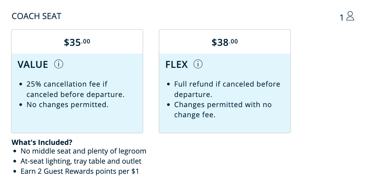 amtrak seats