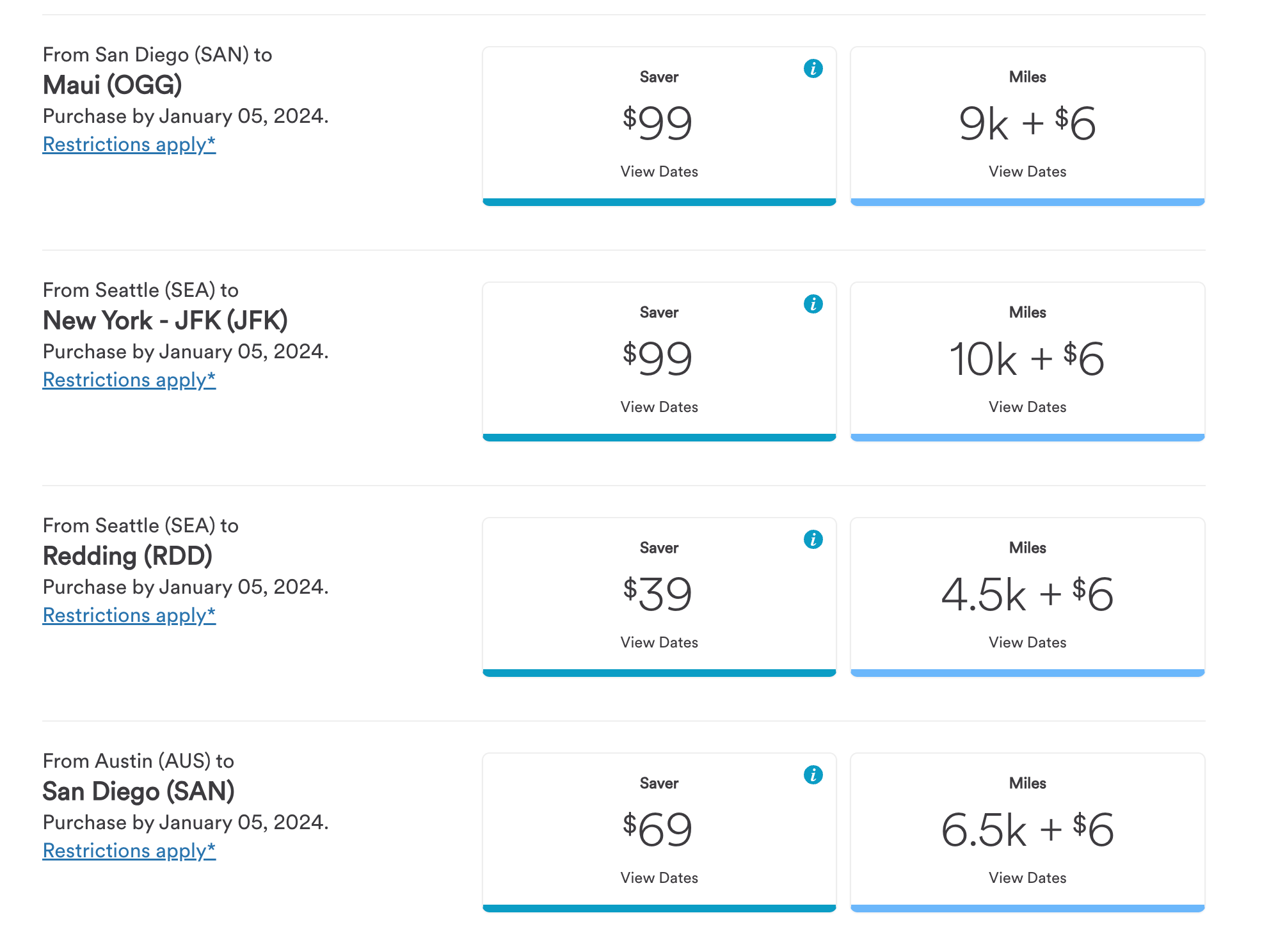 sample alaska flights