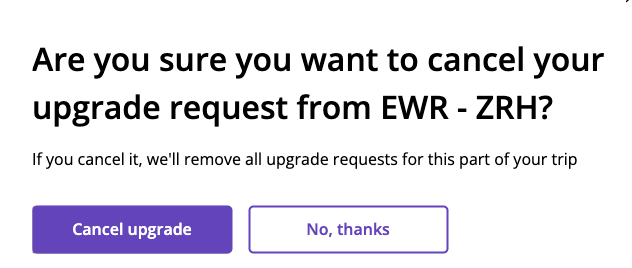 cancel upgrade request united