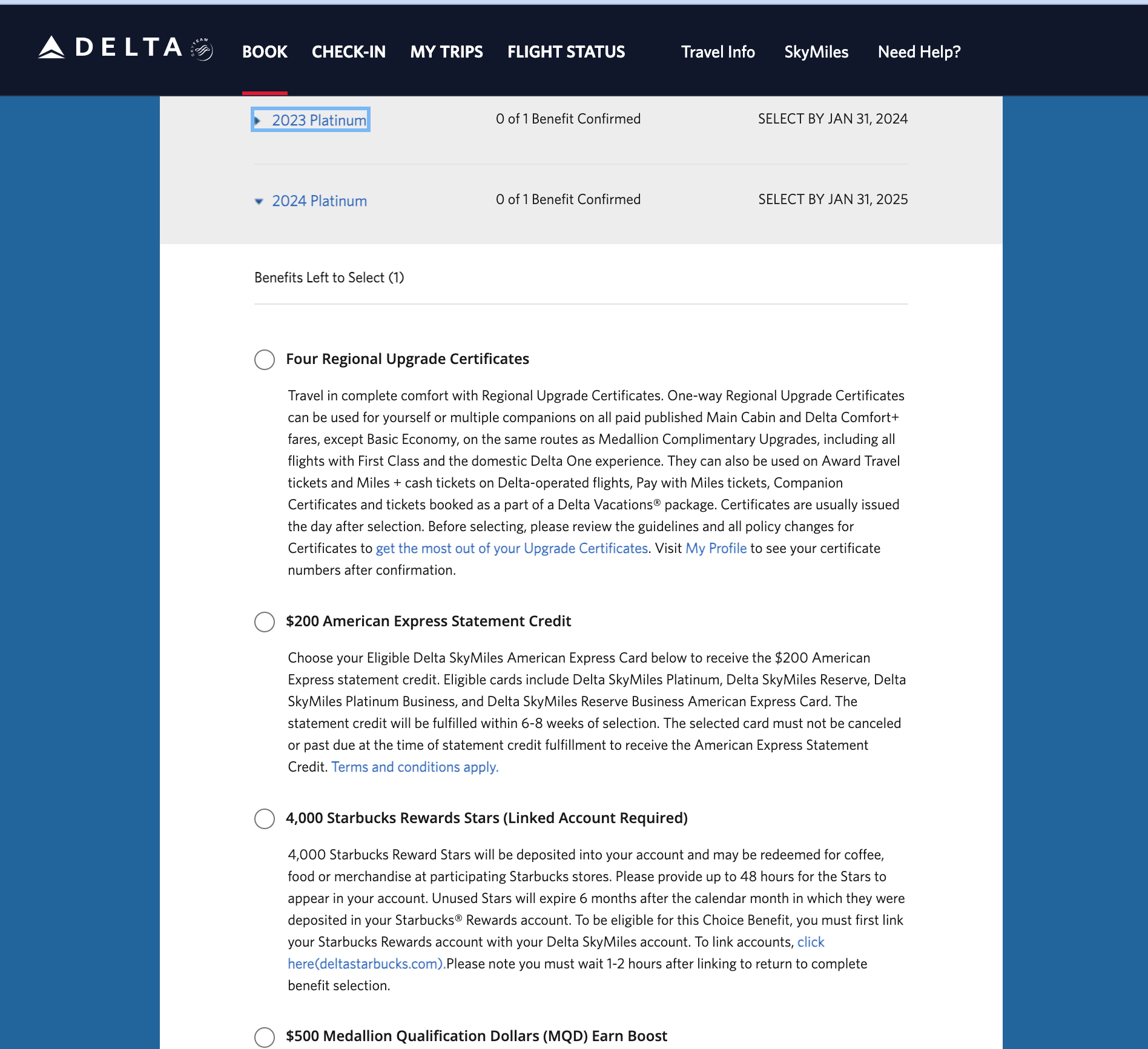 Delta Choice Benefits page.
