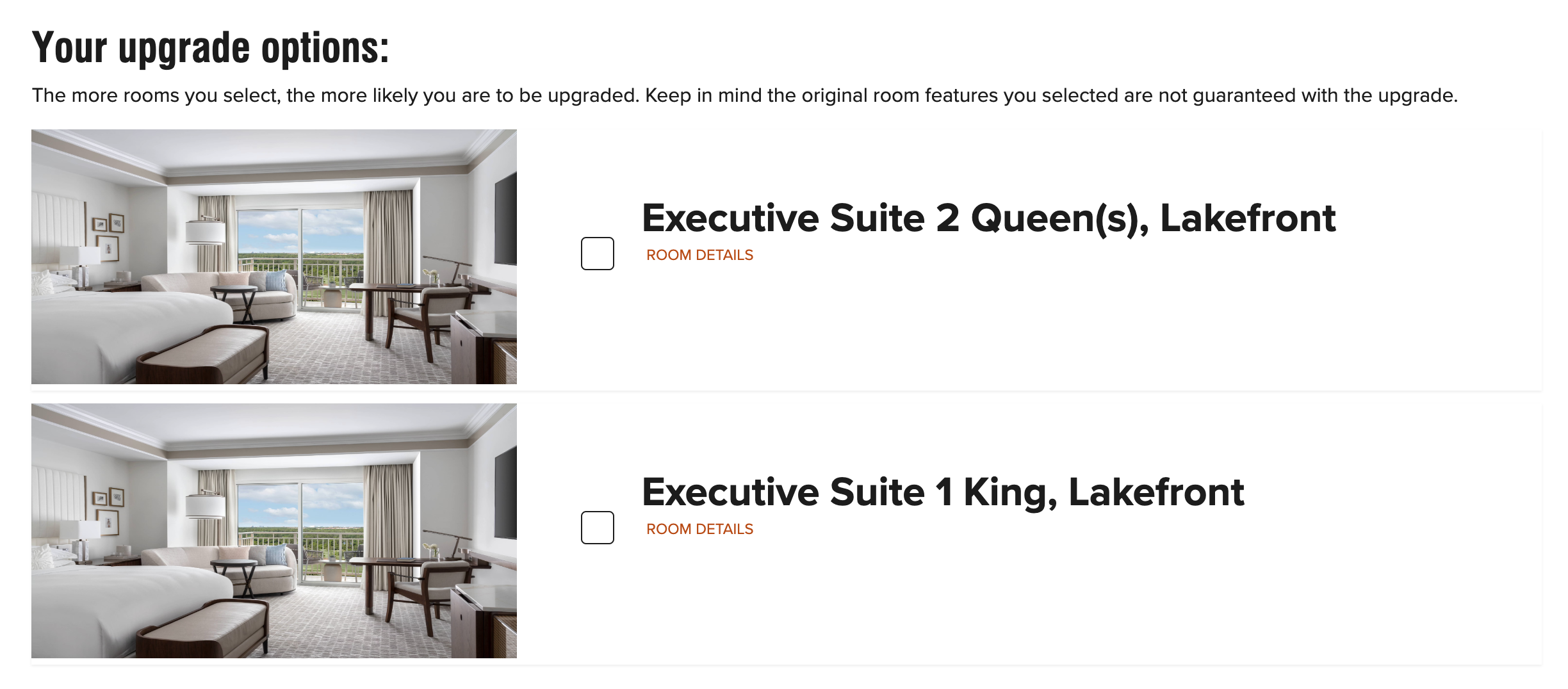 New upgrade options for The Ritz-Carlton Orlando, Grande Lakes using Marriott's newly rebranded Nightly Upgrade Awards