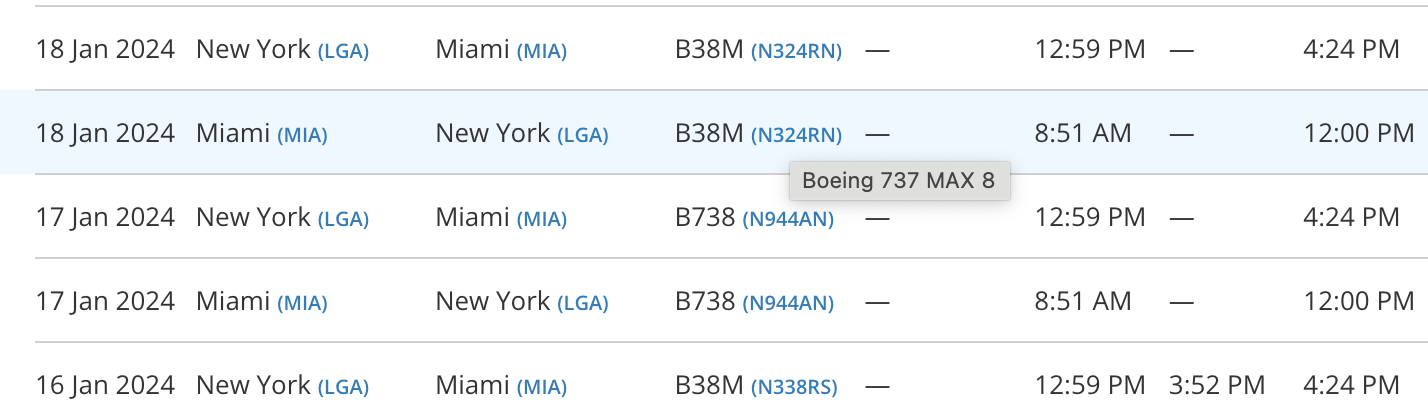 flightradar screenshot