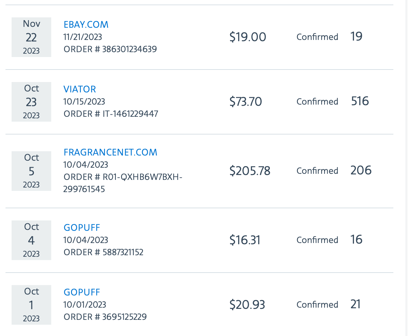 AAdvantage eShopping tracker.