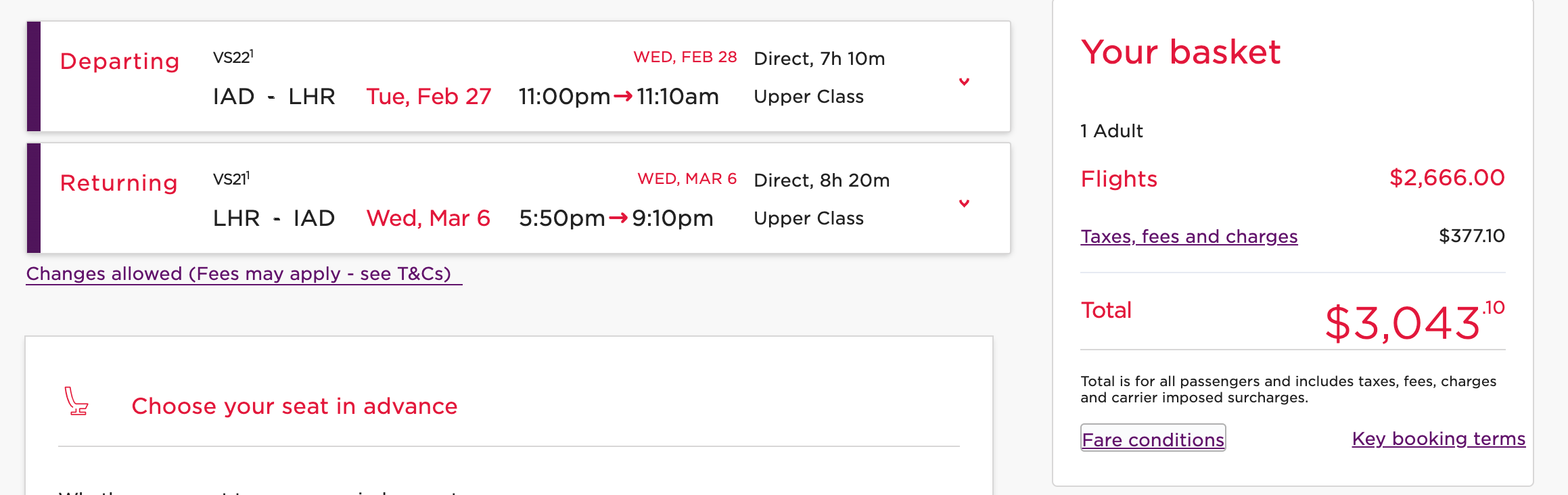VIRGIN atlantic flights