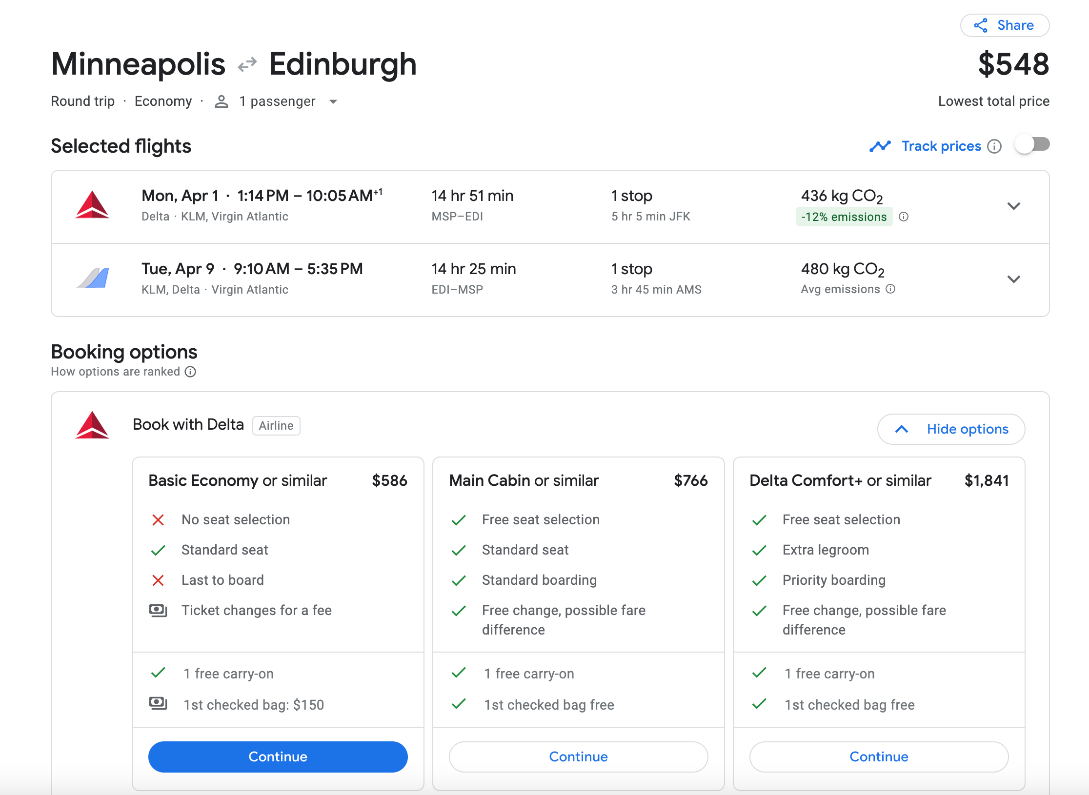 minneapolis to edinburgh